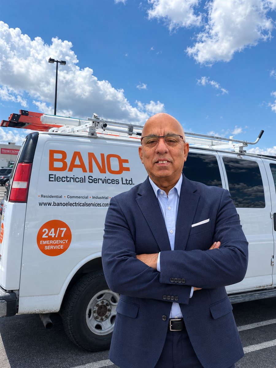 Irshad M. Javed, Licensed Master Electrician and founder of Bano Electrical Services Ltd, serving Brampton and the GTA