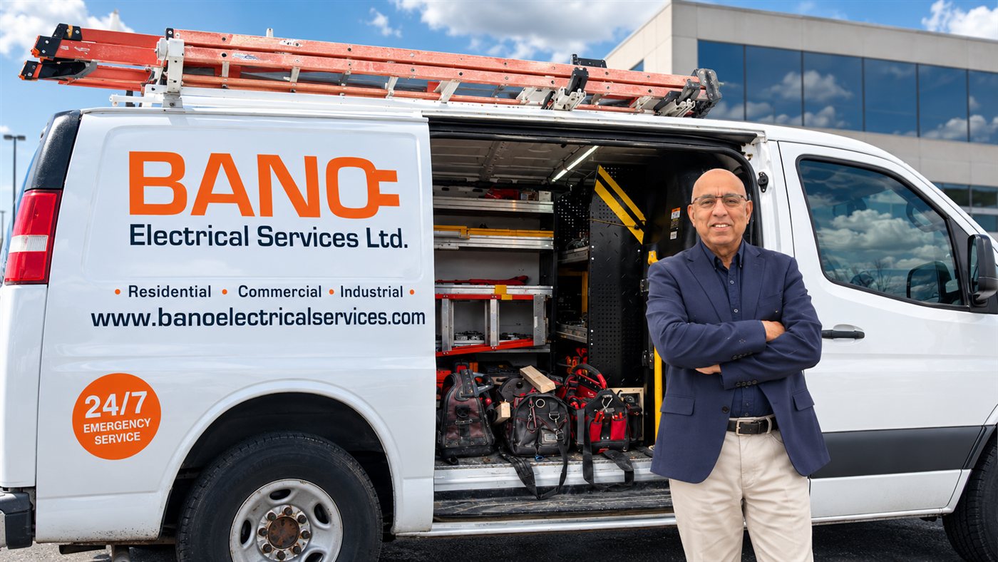 Bano Electrical Services Ltd service van — 24/7 emergency electricians serving Brampton and the GTA