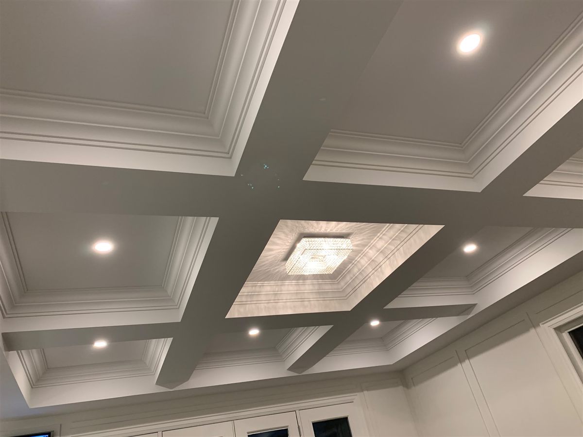 Coffered ceiling with LED pot lights — Vaughan
