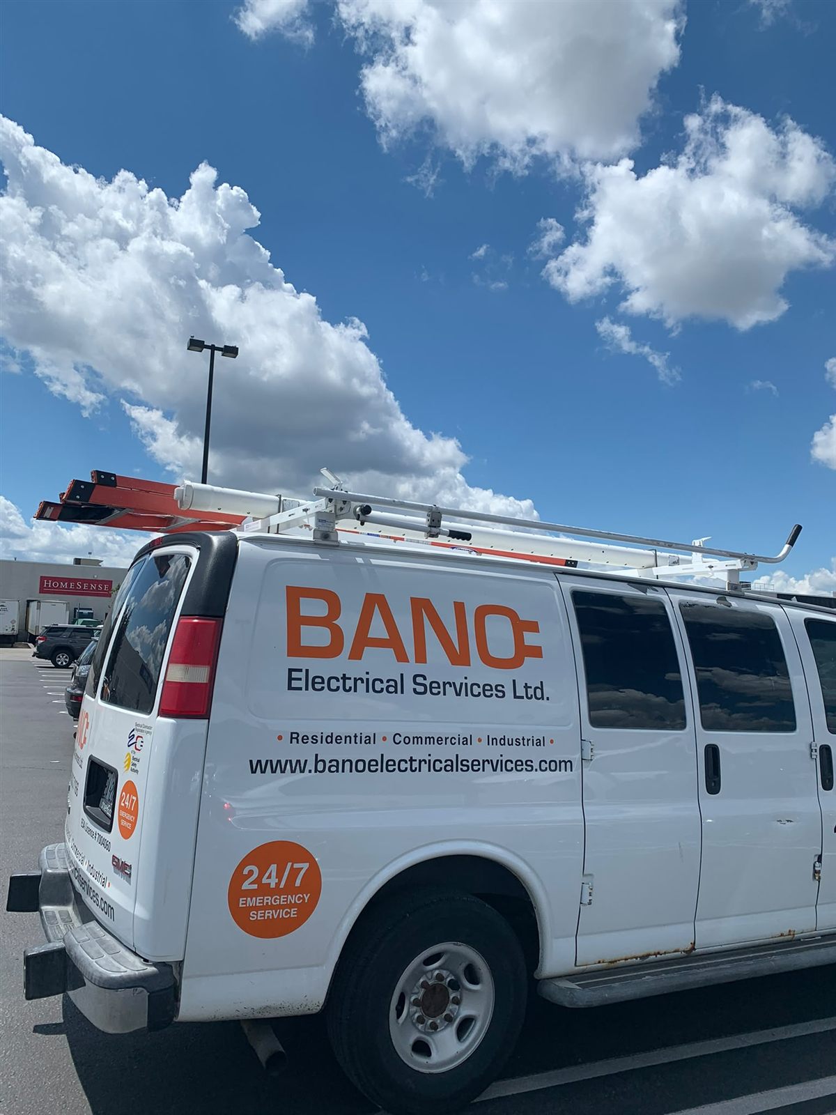 Bano Electrical Services Ltd service van — 24/7 emergency electricians serving Brampton and the GTA